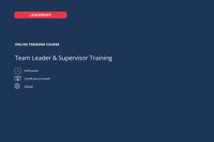 Team Leader and Supervisor Training